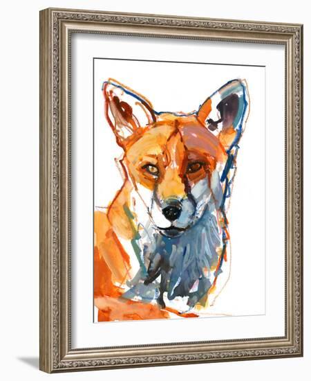 Dog fox, 2021, (mixed media on paper)-Mark Adlington-Framed Giclee Print