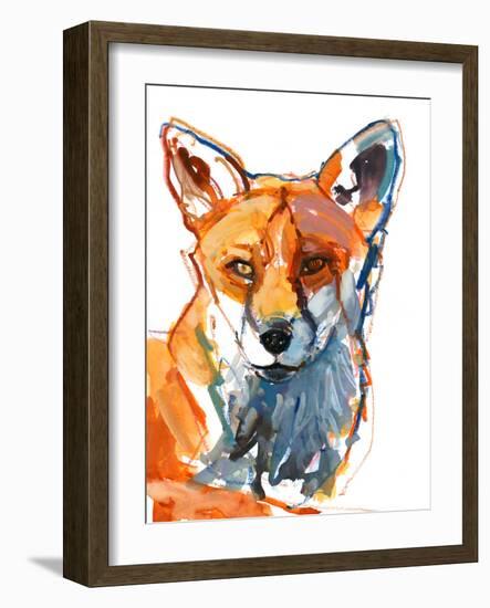 Dog fox, 2021, (mixed media on paper)-Mark Adlington-Framed Giclee Print