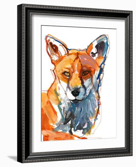 Dog fox, 2021, (mixed media on paper)-Mark Adlington-Framed Giclee Print