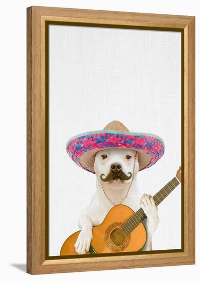 Dog Guitarist-Tai Prints-Framed Stretched Canvas