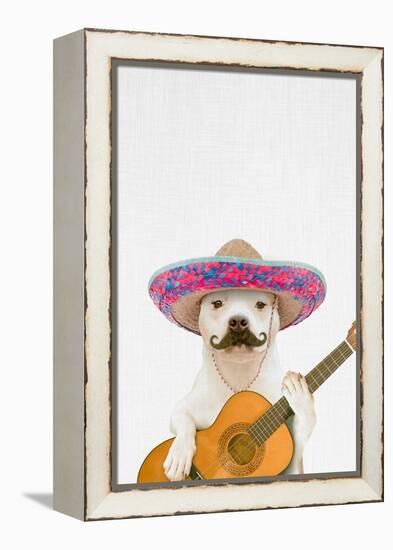 Dog Guitarist-Tai Prints-Framed Stretched Canvas
