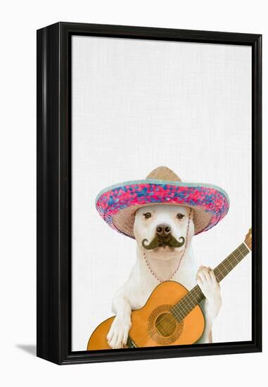 Dog Guitarist-Tai Prints-Framed Stretched Canvas