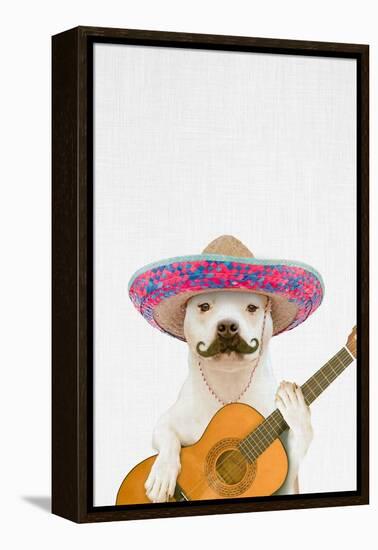 Dog Guitarist-Tai Prints-Framed Stretched Canvas