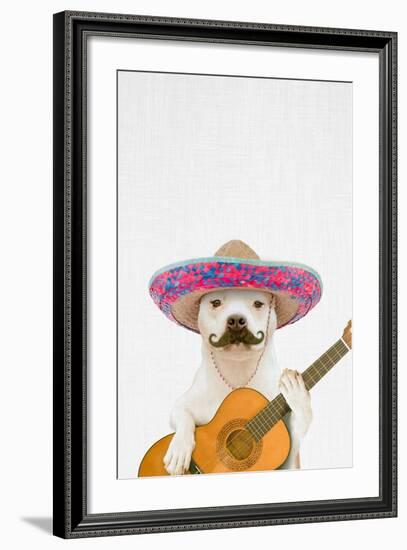 Dog Guitarist-Tai Prints-Framed Art Print