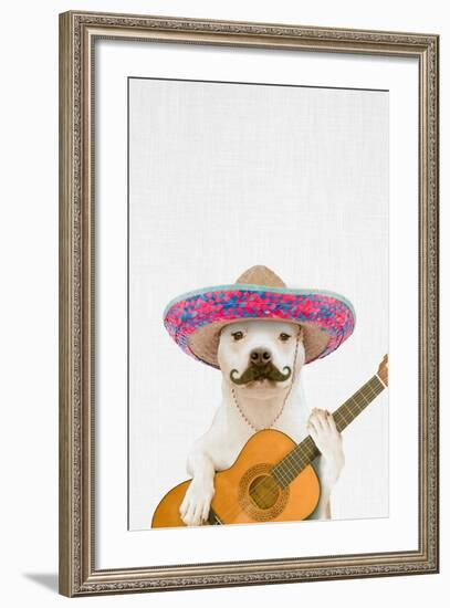 Dog Guitarist-Tai Prints-Framed Art Print