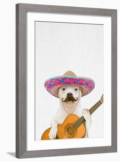 Dog Guitarist-Tai Prints-Framed Art Print