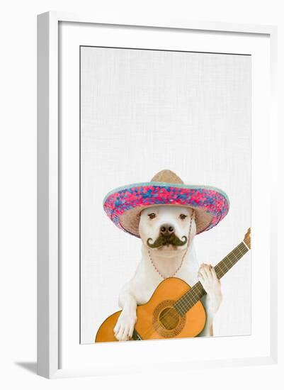 Dog Guitarist-Tai Prints-Framed Art Print