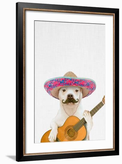 Dog Guitarist-Tai Prints-Framed Art Print