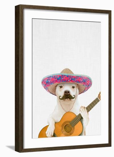 Dog Guitarist-Tai Prints-Framed Art Print