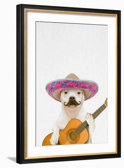 Dog Guitarist-Tai Prints-Framed Art Print
