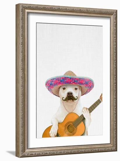 Dog Guitarist-Tai Prints-Framed Art Print