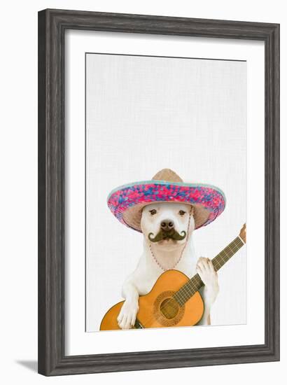 Dog Guitarist-Tai Prints-Framed Art Print