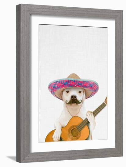 Dog Guitarist-Tai Prints-Framed Art Print