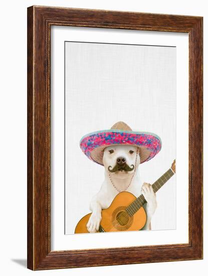 Dog Guitarist-Tai Prints-Framed Art Print