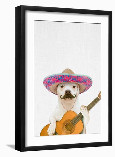 Dog Guitarist-Tai Prints-Framed Art Print