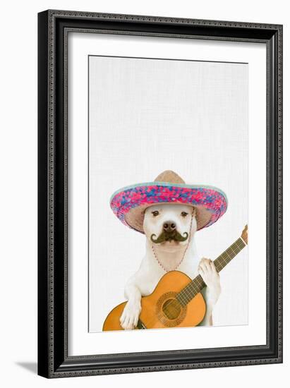 Dog Guitarist-Tai Prints-Framed Art Print