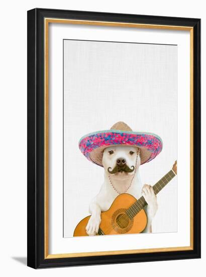 Dog Guitarist-Tai Prints-Framed Art Print