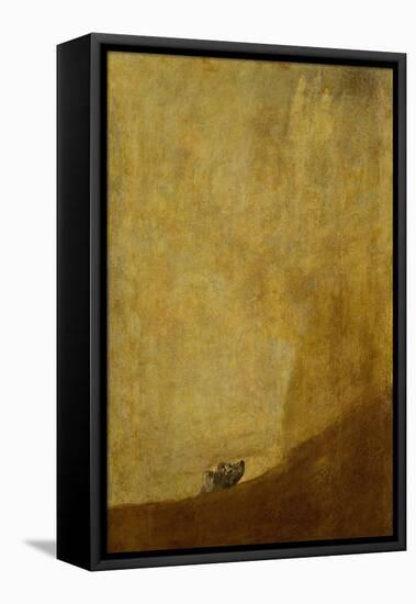 Dog, half submerged. One of the " black paintings" from the Quinta del Sordo, Goyas house1819-1823-null-Framed Premier Image Canvas