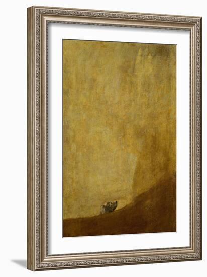 Dog, half submerged. One of the " black paintings" from the Quinta del Sordo, Goyas house1819-1823-null-Framed Giclee Print