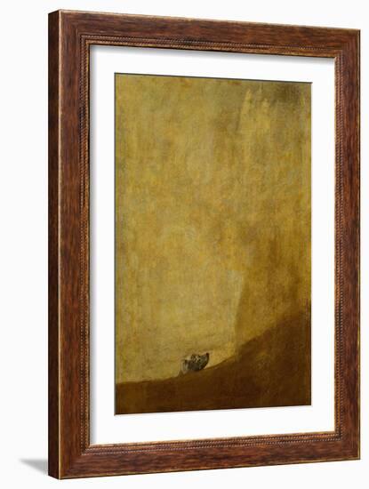 Dog, half submerged. One of the " black paintings" from the Quinta del Sordo, Goyas house1819-1823-null-Framed Giclee Print