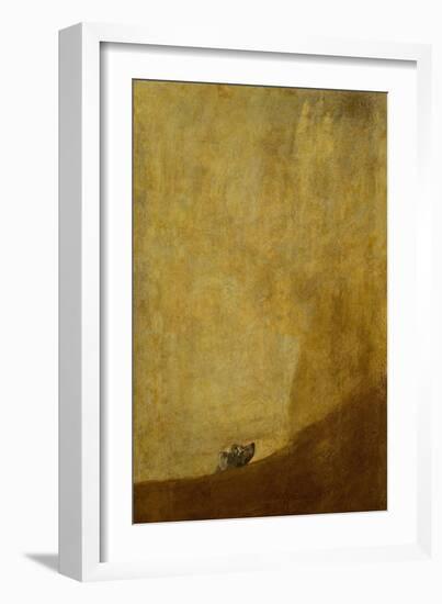 Dog, half submerged. One of the " black paintings" from the Quinta del Sordo, Goyas house1819-1823-null-Framed Giclee Print