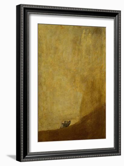 Dog, half submerged. One of the " black paintings" from the Quinta del Sordo, Goyas house1819-1823-null-Framed Giclee Print