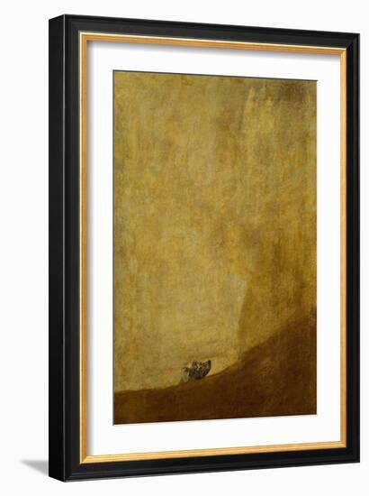 Dog, half submerged. One of the " black paintings" from the Quinta del Sordo, Goyas house1819-1823-null-Framed Giclee Print