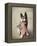 Dog Holding American Flag in Mouth-Robert Llewellyn-Framed Premier Image Canvas