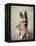 Dog Holding American Flag in Mouth-Robert Llewellyn-Framed Premier Image Canvas