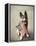 Dog Holding American Flag in Mouth-Robert Llewellyn-Framed Premier Image Canvas
