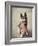 Dog Holding American Flag in Mouth-Robert Llewellyn-Framed Photographic Print