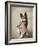 Dog Holding American Flag in Mouth-Robert Llewellyn-Framed Photographic Print