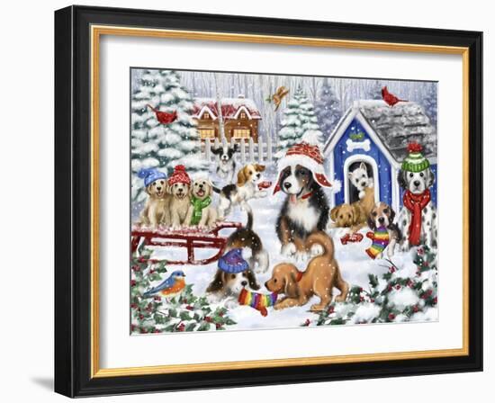 Dog House Fun-MAKIKO-Framed Giclee Print