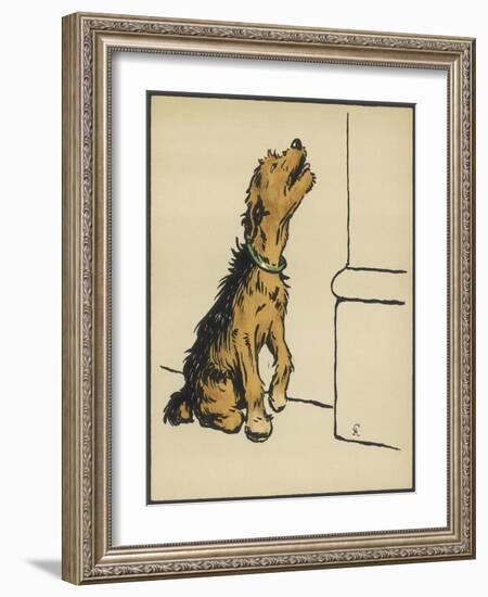 Dog in a Green Collar-Cecil Aldin-Framed Photographic Print