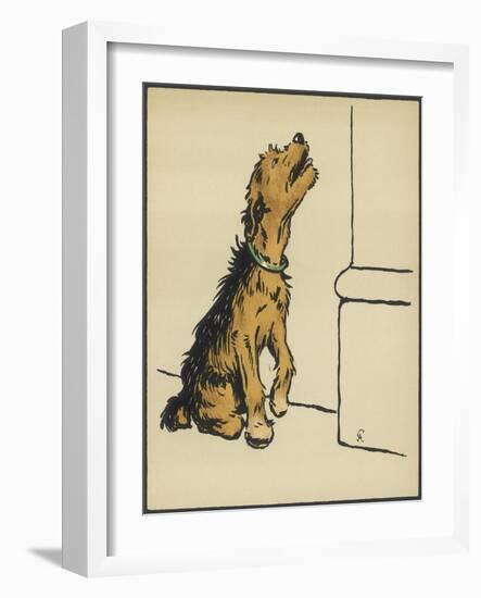 Dog in a Green Collar-Cecil Aldin-Framed Photographic Print