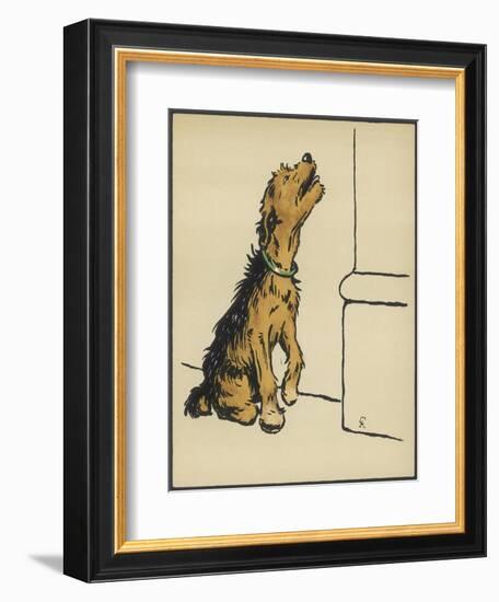 Dog in a Green Collar-Cecil Aldin-Framed Photographic Print