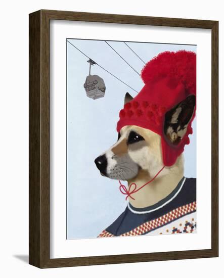 Dog in Ski Sweater-Fab Funky-Framed Art Print