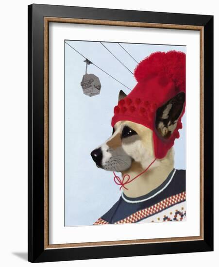 Dog in Ski Sweater-Fab Funky-Framed Art Print