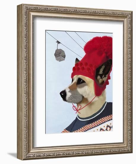 Dog in Ski Sweater-Fab Funky-Framed Art Print