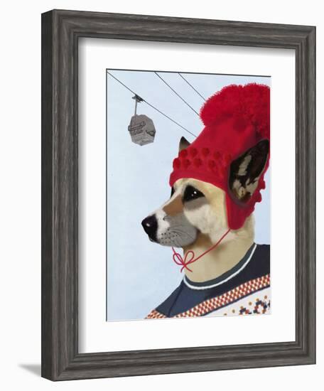 Dog in Ski Sweater-Fab Funky-Framed Art Print
