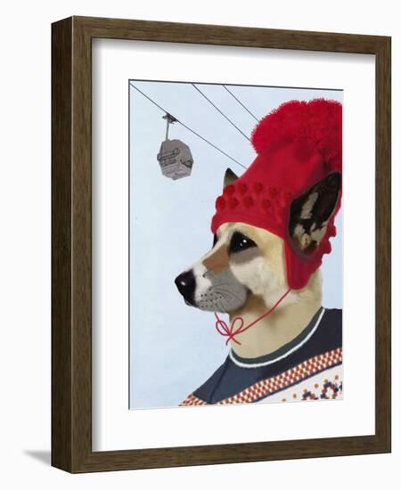 Dog in Ski Sweater-Fab Funky-Framed Art Print