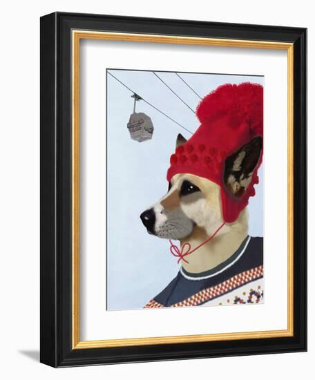 Dog in Ski Sweater-Fab Funky-Framed Art Print