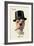 Dog in Top Hat Smoking a Cigar-null-Framed Art Print