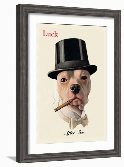 Dog in Top Hat Smoking a Cigar-null-Framed Art Print