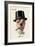 Dog in Top Hat Smoking a Cigar-null-Framed Art Print