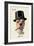 Dog in Top Hat Smoking a Cigar-null-Framed Art Print