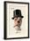 Dog in Top Hat Smoking a Cigar-null-Framed Art Print