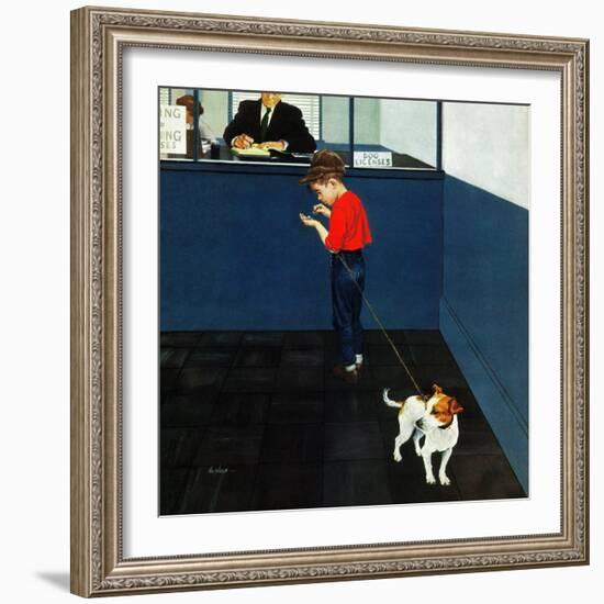 "Dog License", June 21, 1952-George Hughes-Framed Giclee Print