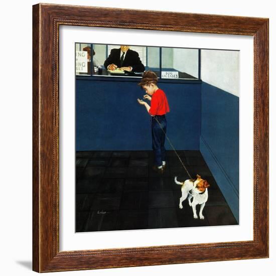 "Dog License", June 21, 1952-George Hughes-Framed Giclee Print