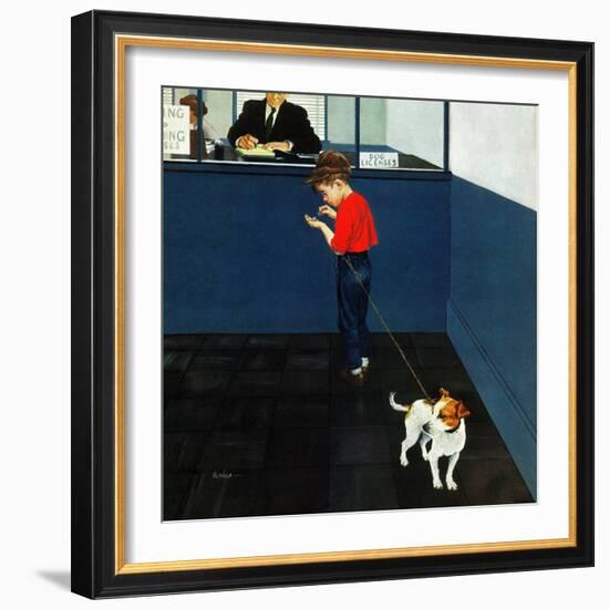 "Dog License", June 21, 1952-George Hughes-Framed Giclee Print